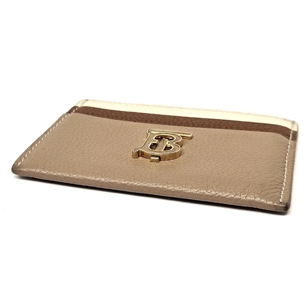 Burberry‎ TB Logo Card Holder 🤎 Tan Beige Colorblock